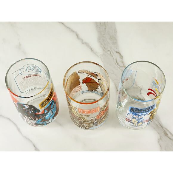 Star Wars Tall Glasses The Empire Strikes Back The Return Of The Jedi 1980 x3 - Picture 12 of 16